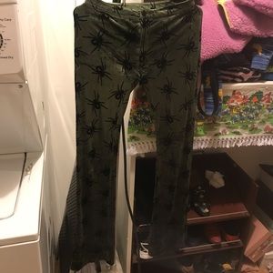 Betsey johnson vintage 90s velour spider pants